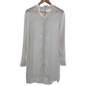 Summersalt Tunic Top Shirt Dress Long Sleeve Button Down‎ White Size L